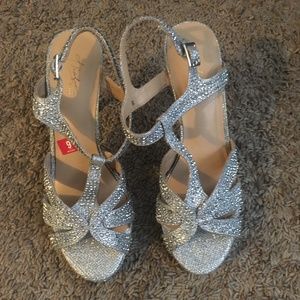 Silver Rhinestone Heels